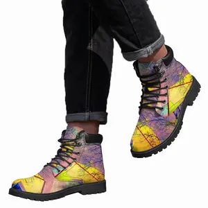 Men Yellow House Mid Top Boots