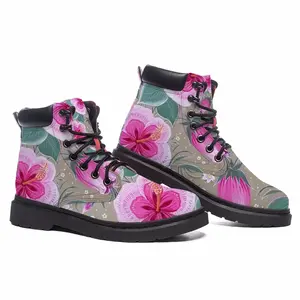 Men Purple Flowerbed Mid Top Boots