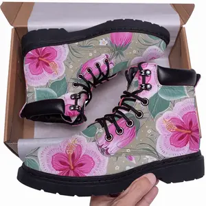 Men Purple Flowerbed Mid Top Boots