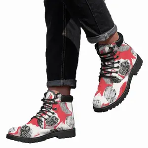 Men Skull Mid Top Boots