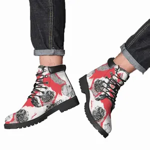 Men Skull Mid Top Boots