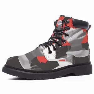 Men Red Mid Top Boots