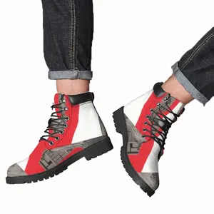 Men Collage Mid Top Boots