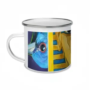 Tut Bluebird And Watermelon Enamel Mug