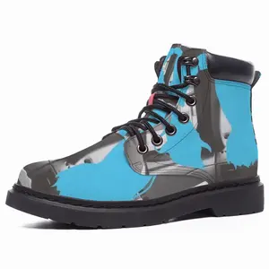 Men Blue Mid Top Boots