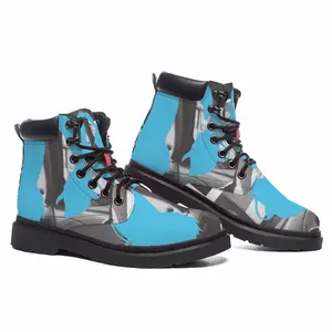 Men Blue Mid Top Boots