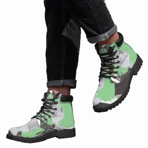 Men Green Mid Top Boots