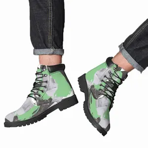 Men Green Mid Top Boots