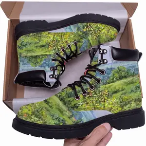 Men Rural Landscape Mid Top Boots