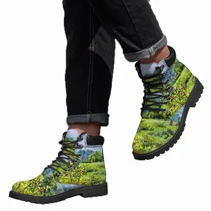 Men Rural Landscape Mid Top Boots