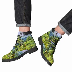 Men Rural Landscape Mid Top Boots