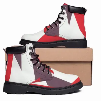 Men Two Color Abstract Mid Top Boots