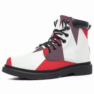 Men Two Color Abstract Mid Top Boots