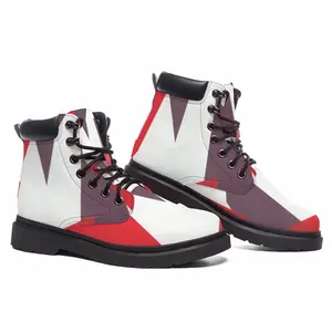 Men Two Color Abstract Mid Top Boots