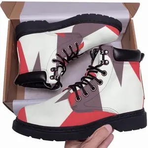 Men Two Color Abstract Mid Top Boots