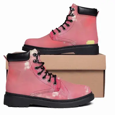 Men Pink Shoes Mid Top Boots