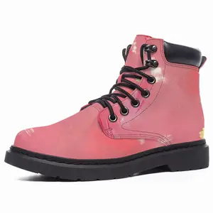 Men Pink Shoes Mid Top Boots