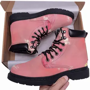 Men Pink Shoes Mid Top Boots