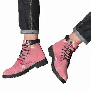 Men Pink Shoes Mid Top Boots