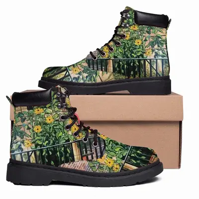 Men Sunflowers New York City Mid Top Boots