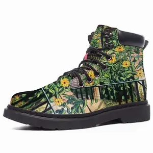 Men Sunflowers New York City Mid Top Boots