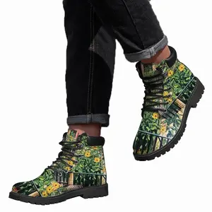 Men Sunflowers New York City Mid Top Boots