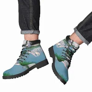 Men Mountain Landscape Mid Top Boots