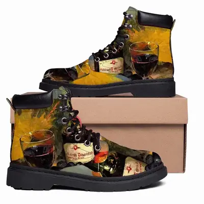 Men Bright Still Life With Wine Mid Top Boots