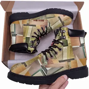 Men Geometric Shapes Mid Top Boots