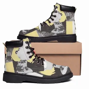 Men Yellow Mid Top Boots