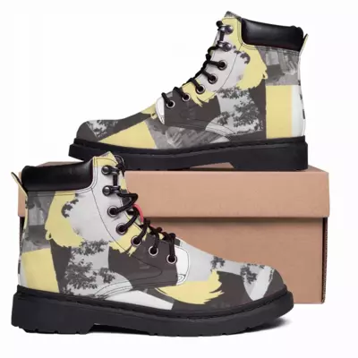 Men Yellow Mid Top Boots