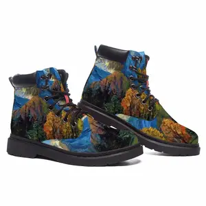 Men High Mountains Landscape Mid Top Boots