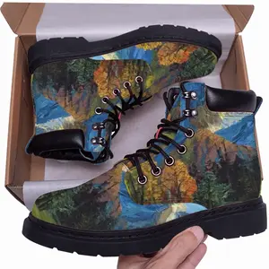 Men High Mountains Landscape Mid Top Boots