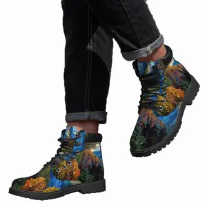 Men High Mountains Landscape Mid Top Boots