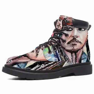 Men Johnny Depp Jack Sparrow Mid Top Boots