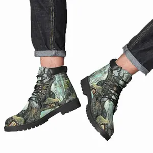 Men Elf House In A Fantasy Forest Mid Top Boots