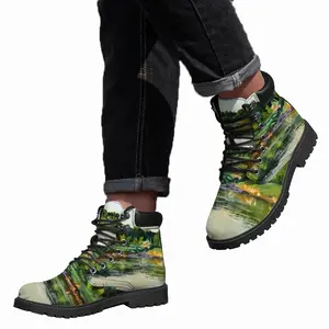 Men Shallow Pond Landscape Mid Top Boots