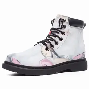 Men White Doberman Mid Top Boots