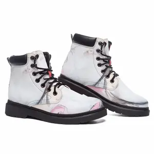 Men White Doberman Mid Top Boots