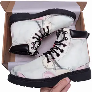 Men White Doberman Mid Top Boots