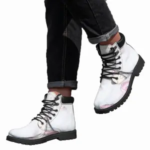 Men White Doberman Mid Top Boots