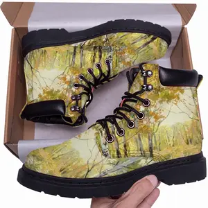 Men Birch Tree Forest Trail Mid Top Boots