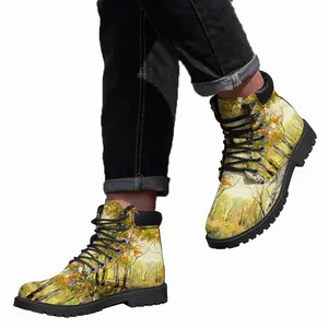 Men Birch Tree Forest Trail Mid Top Boots