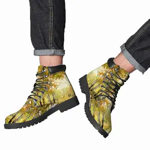 Men Birch Tree Forest Trail Mid Top Boots