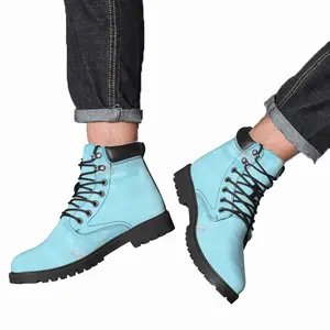 Men Blue Shoes Mid Top Boots