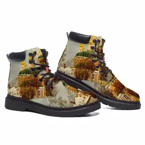 Men Russian Orthodox Church With Golden Domes Mid Top Boots