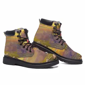 Men Romantic Sailing Seaside Sunset Scenic Mid Top Boots