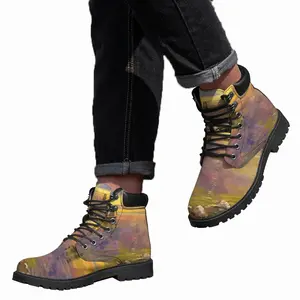 Men Romantic Sailing Seaside Sunset Scenic Mid Top Boots