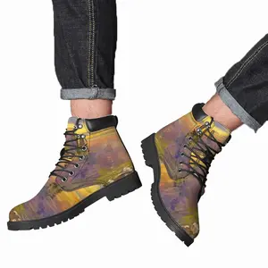 Men Romantic Sailing Seaside Sunset Scenic Mid Top Boots