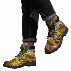 Men Glass Still Life Avant-Garde Mid Top Boots